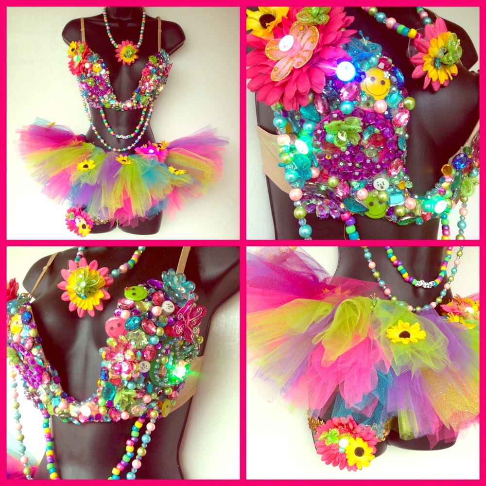 Rainbow Hippy Bra + Tutu