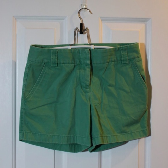 Green J. Crew Chino Shorts - Picture 1 of 3