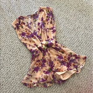 Peach floral romper