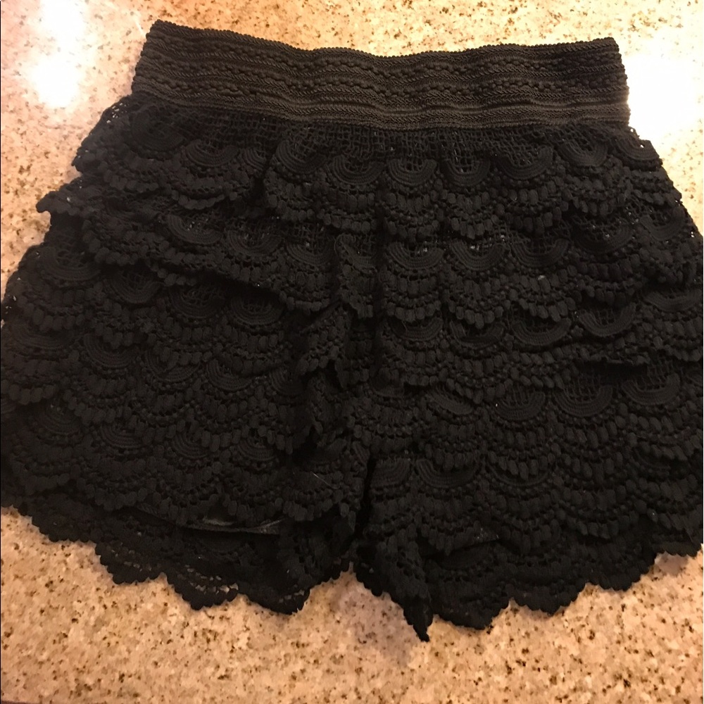 Black Lace Shorts