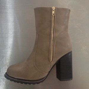 Taupe ankle booties