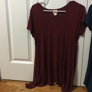 Maroon t shirt dress