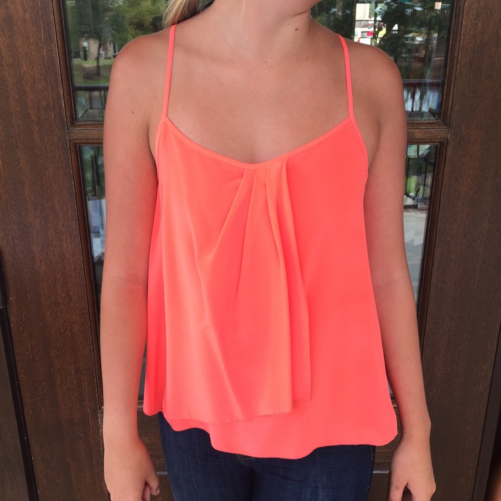 Trina Turk neon salmon tank top