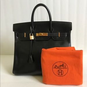 🎉SOLD🎉 Hermes Birkin HAC Noir Box Calf