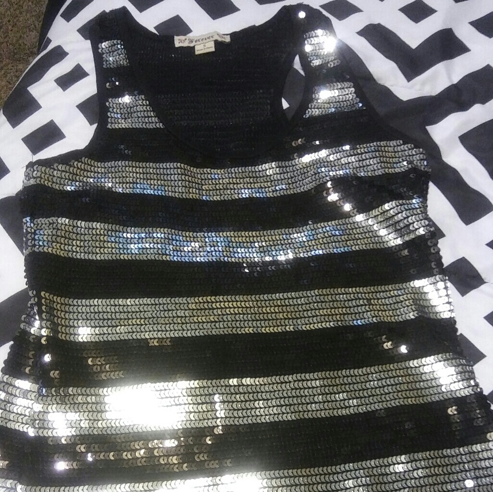 Black and silver tank top