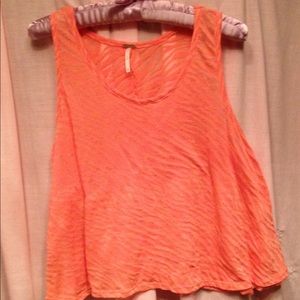 Sheer Coral Sleeveless Top