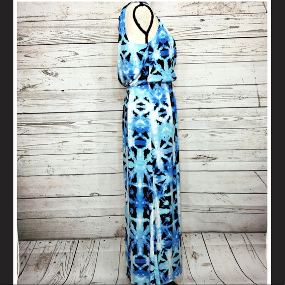 Style & Co Blue Blouson Sleeveless Maxi Dress New - Picture 4 of 7