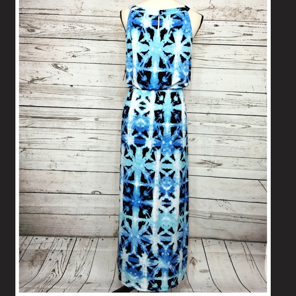 Style & Co Blue Blouson Sleeveless Maxi Dress New - Picture 5 of 7