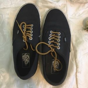 black vans w cord laces