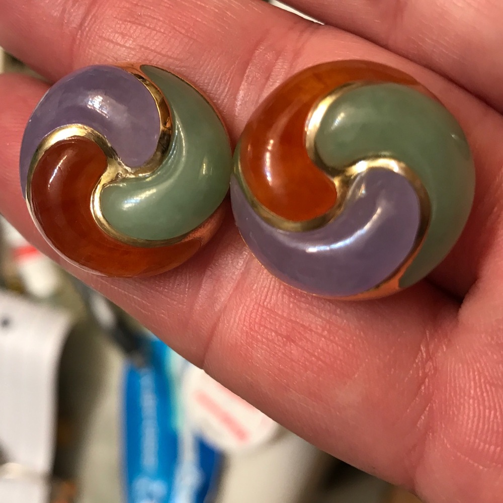Vintage Jade & Sterling earrings