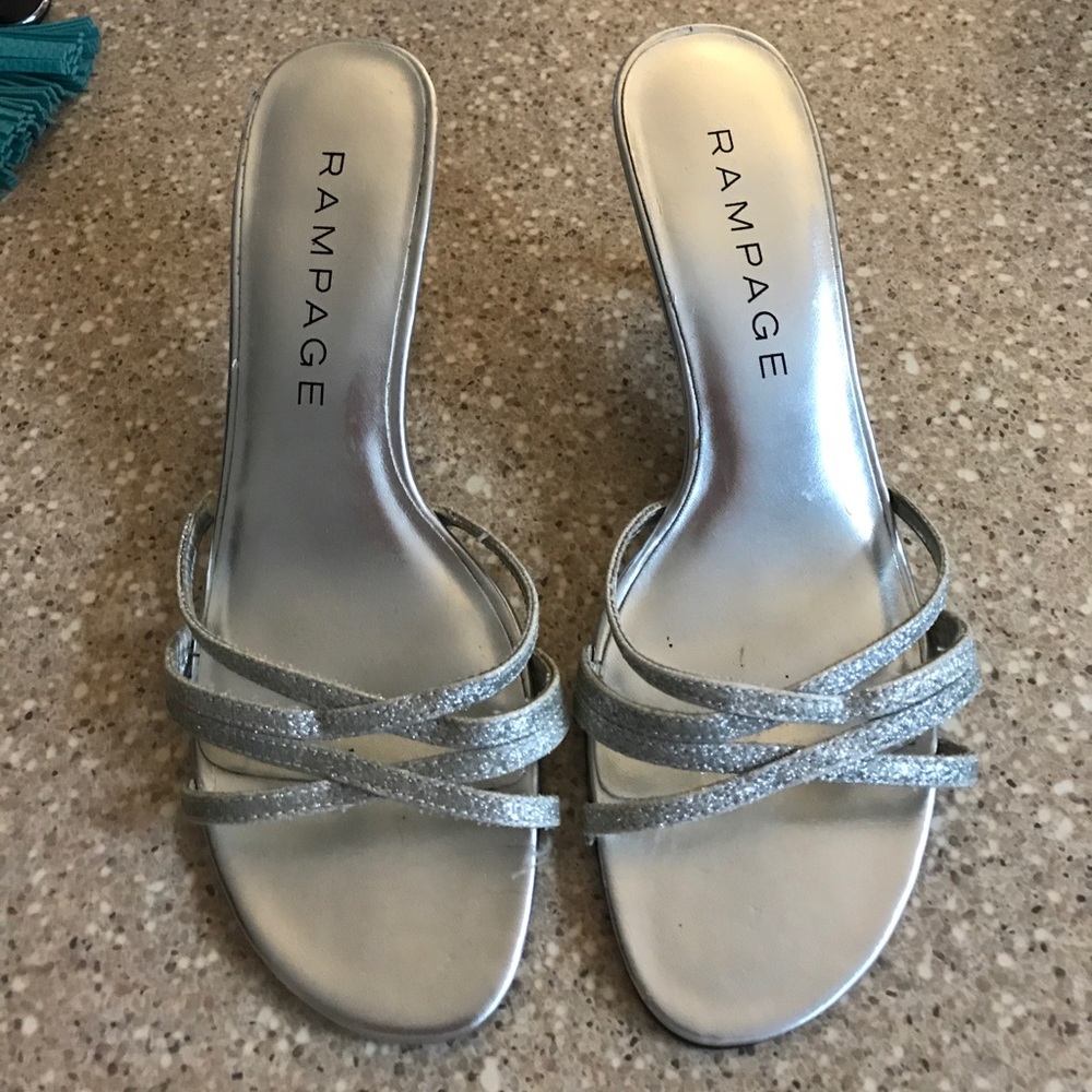 Rampage silver strappy heels