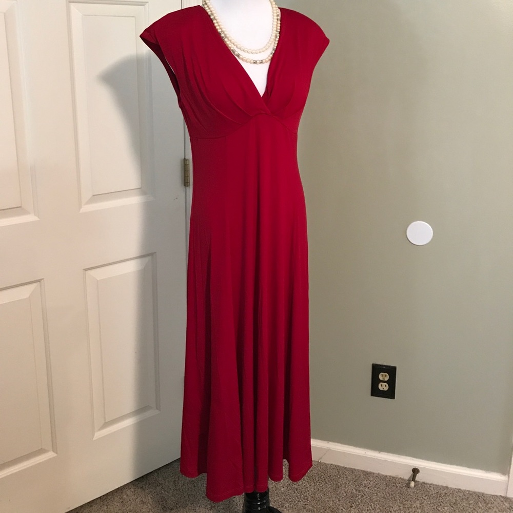 Red Short Sleeved Midi-Dress JG Hook Size Small