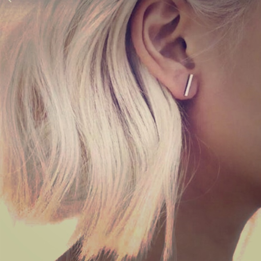 Silver T Bar Earrings