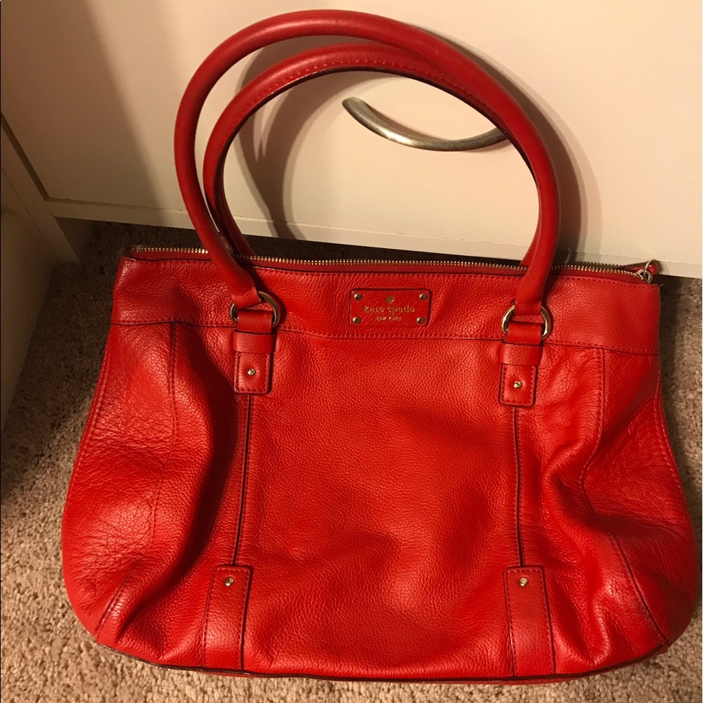 Red leather Kate spade bag