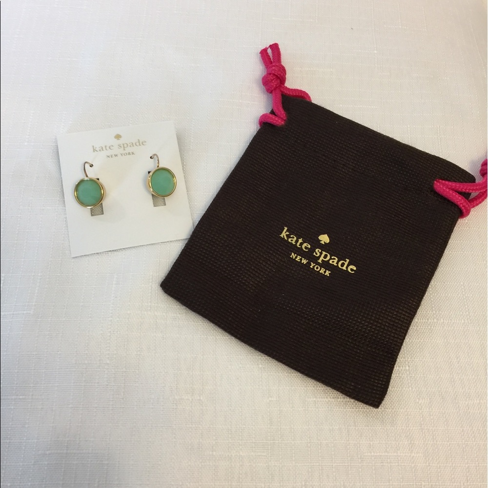 New Kate Spade 12K Crystal Drop Earrings in Mint! - Picture 4 of 8