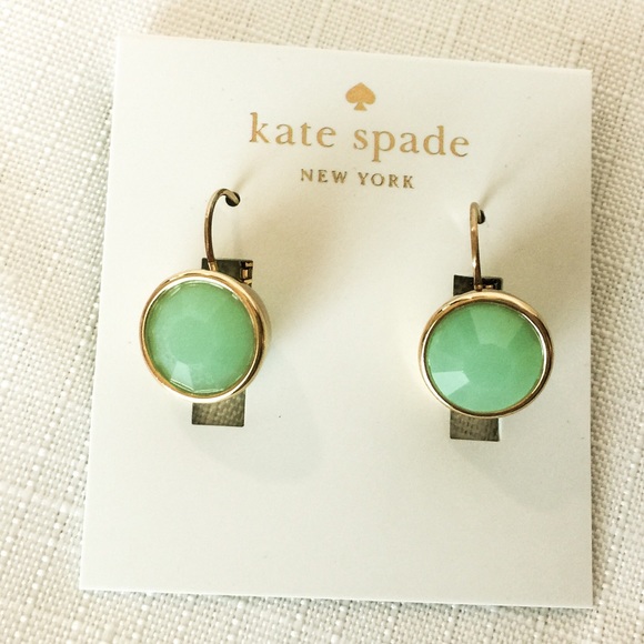New Kate Spade 12K Crystal Drop Earrings in Mint! - Picture 2 of 8