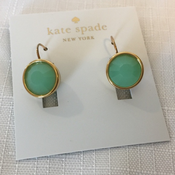 New Kate Spade 12K Crystal Drop Earrings in Mint! - Picture 3 of 8