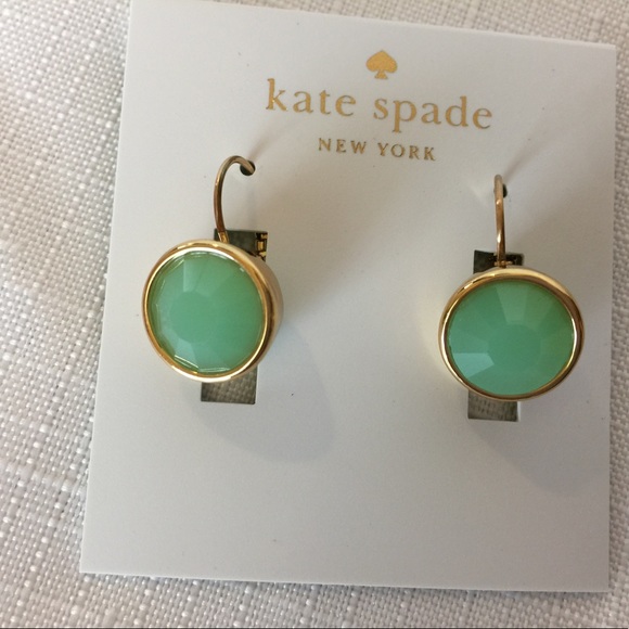 New Kate Spade 12K Crystal Drop Earrings in Mint! - Picture 5 of 8