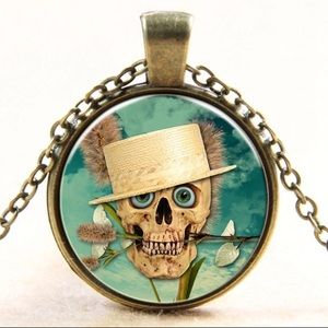 🆕 Sugar Skull Cabochon Pendant Necklace