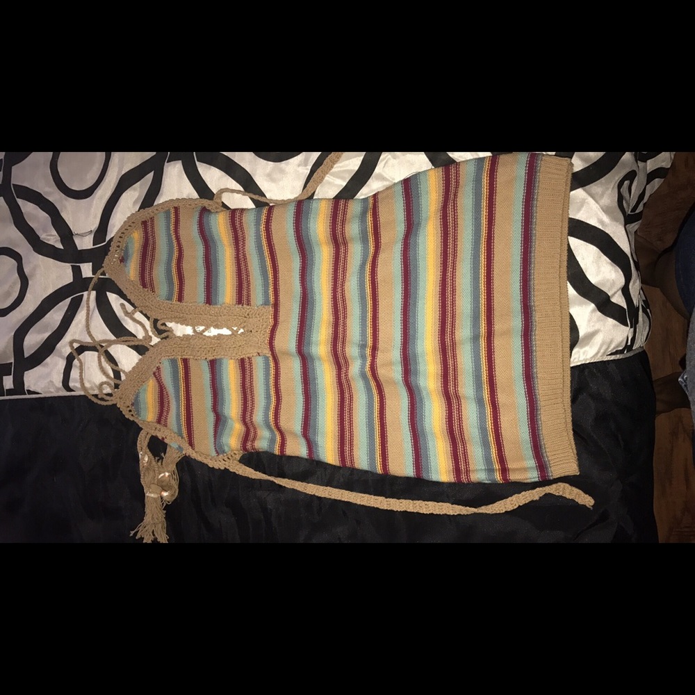 Rasta halter knit dress