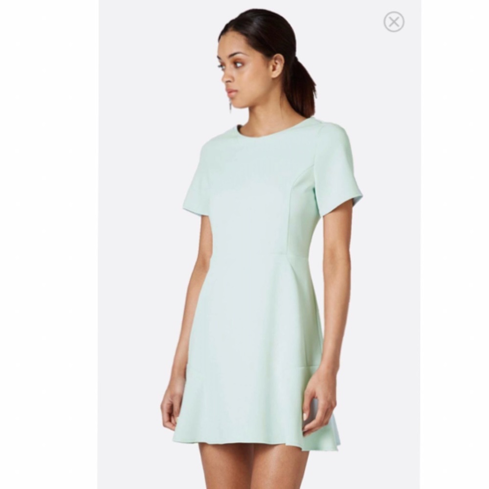 Topshop fit and flare crepe dress mint green