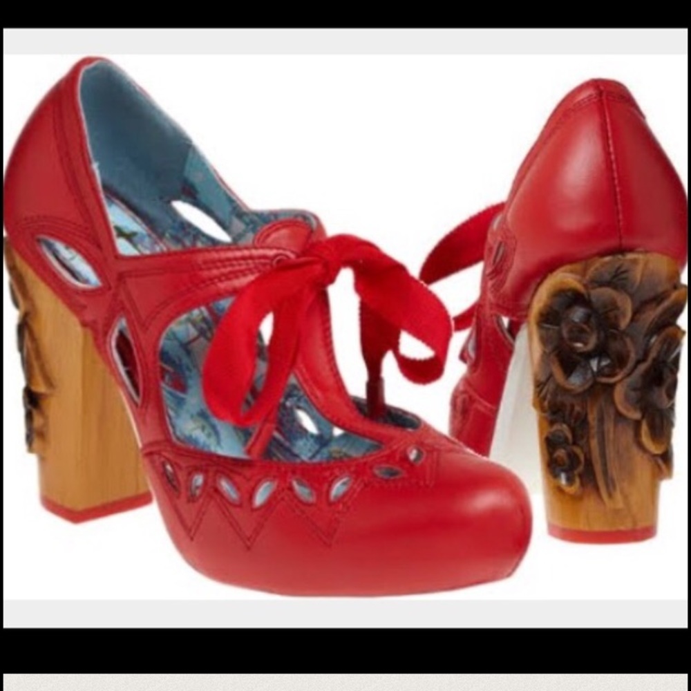 ISO Miss L Fire Carved Wood Heels NFS