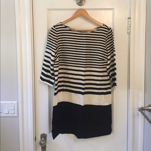 Zara Black and White Striped Dress