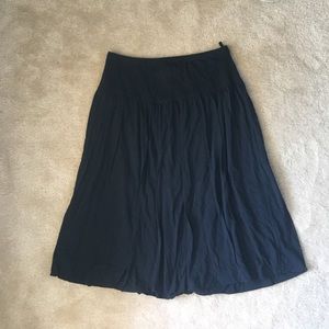 black, knee length skirt