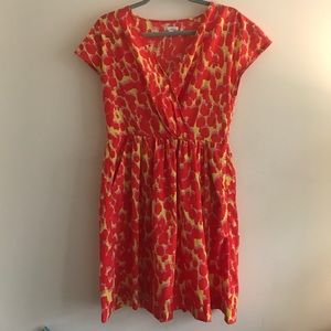 GAP dress firey orange, yellow, and light pink