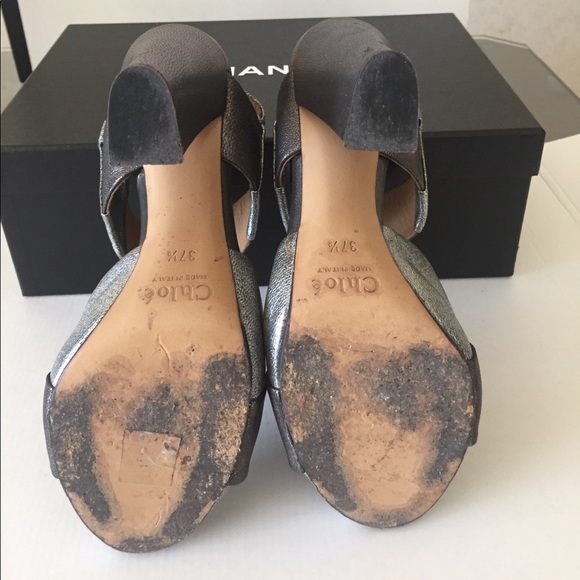 🌈Chloe metallic leather heels - Picture 3 of 4