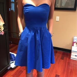 Lauren James Blue strapless dress