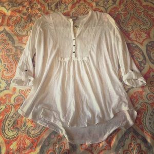 White peasant top, lucky brand