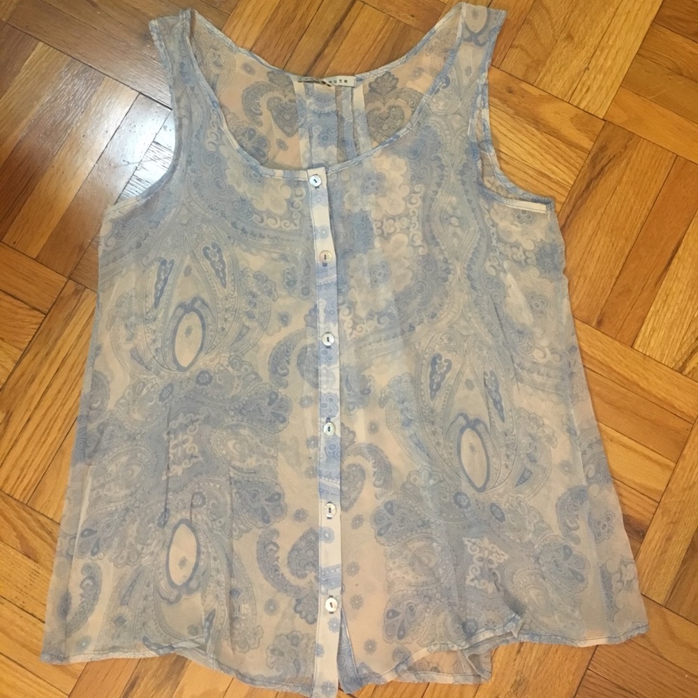 Blue and white summer top