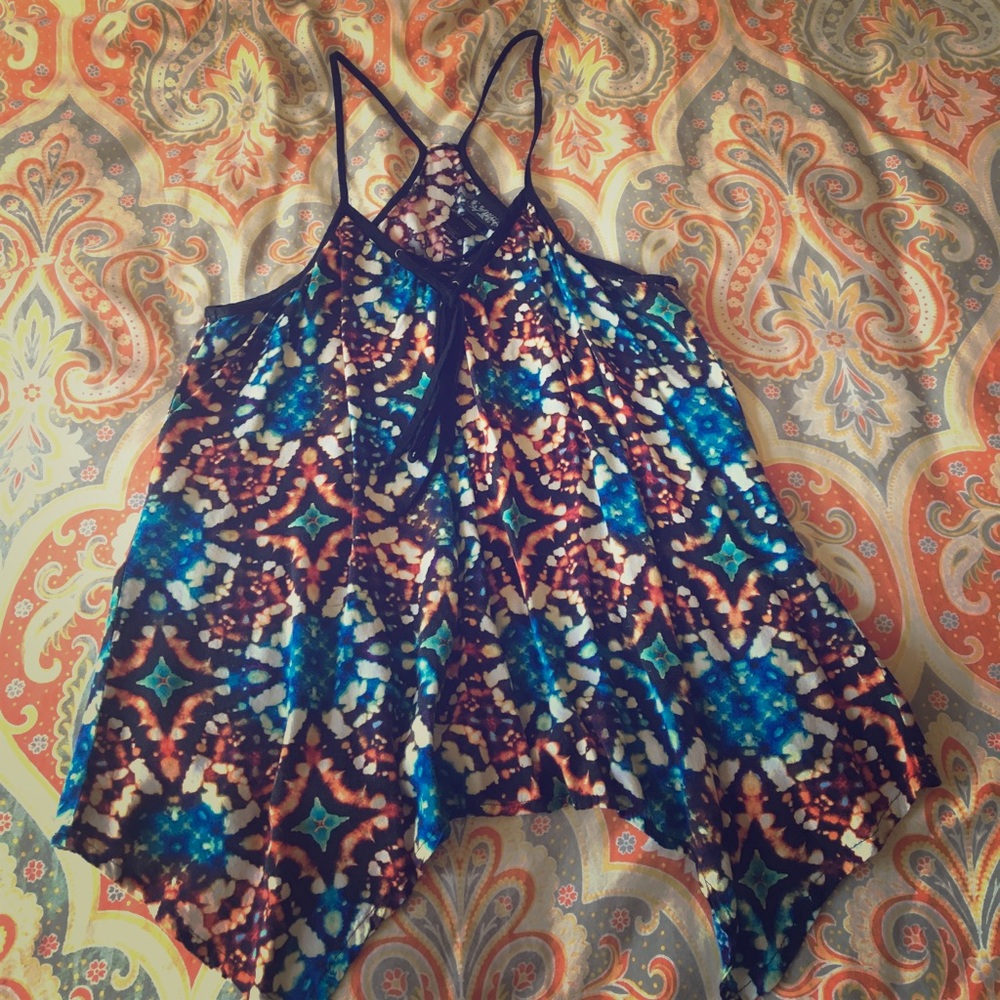 Flowy printed racerback tank