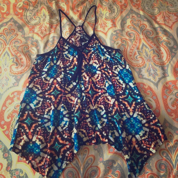 Daytrip Tops - Flowy printed racerback tank