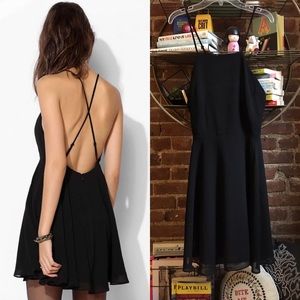 Silence + Noise Chiffon High Neck Apron Dress