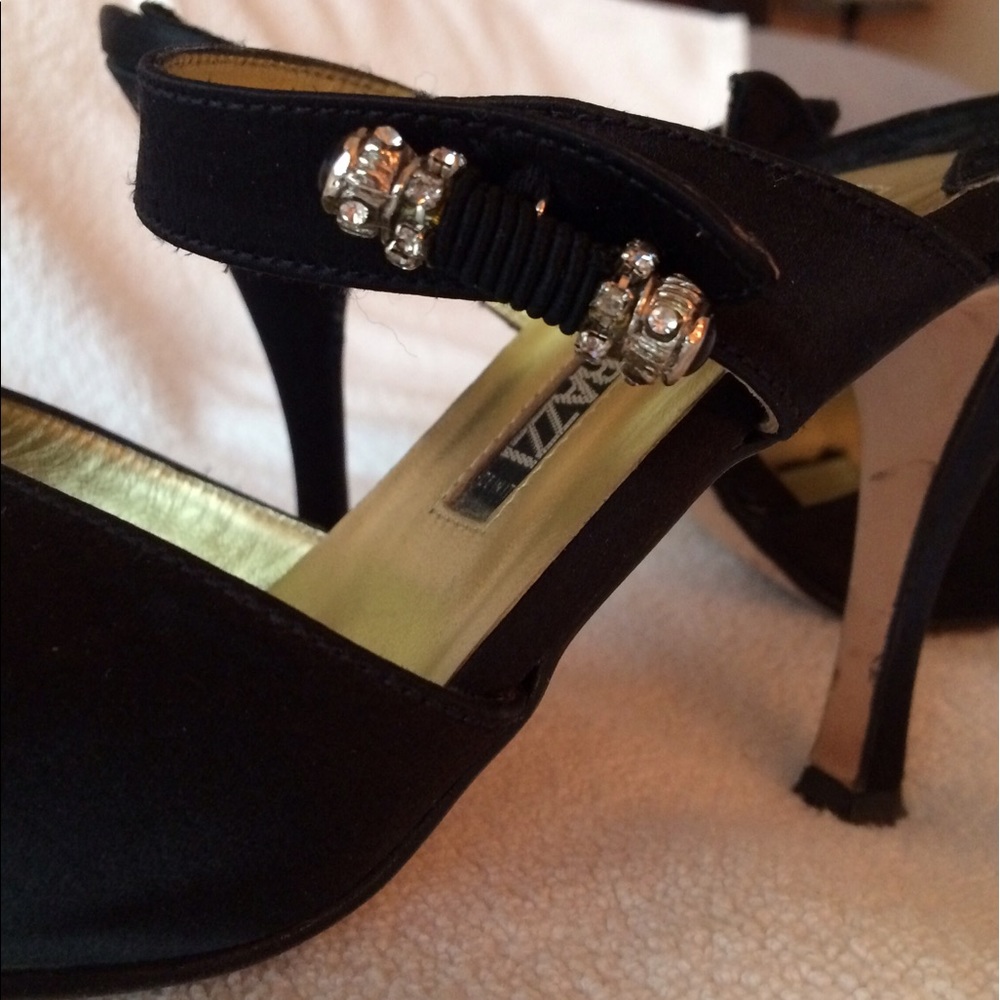 Black satin formal slide