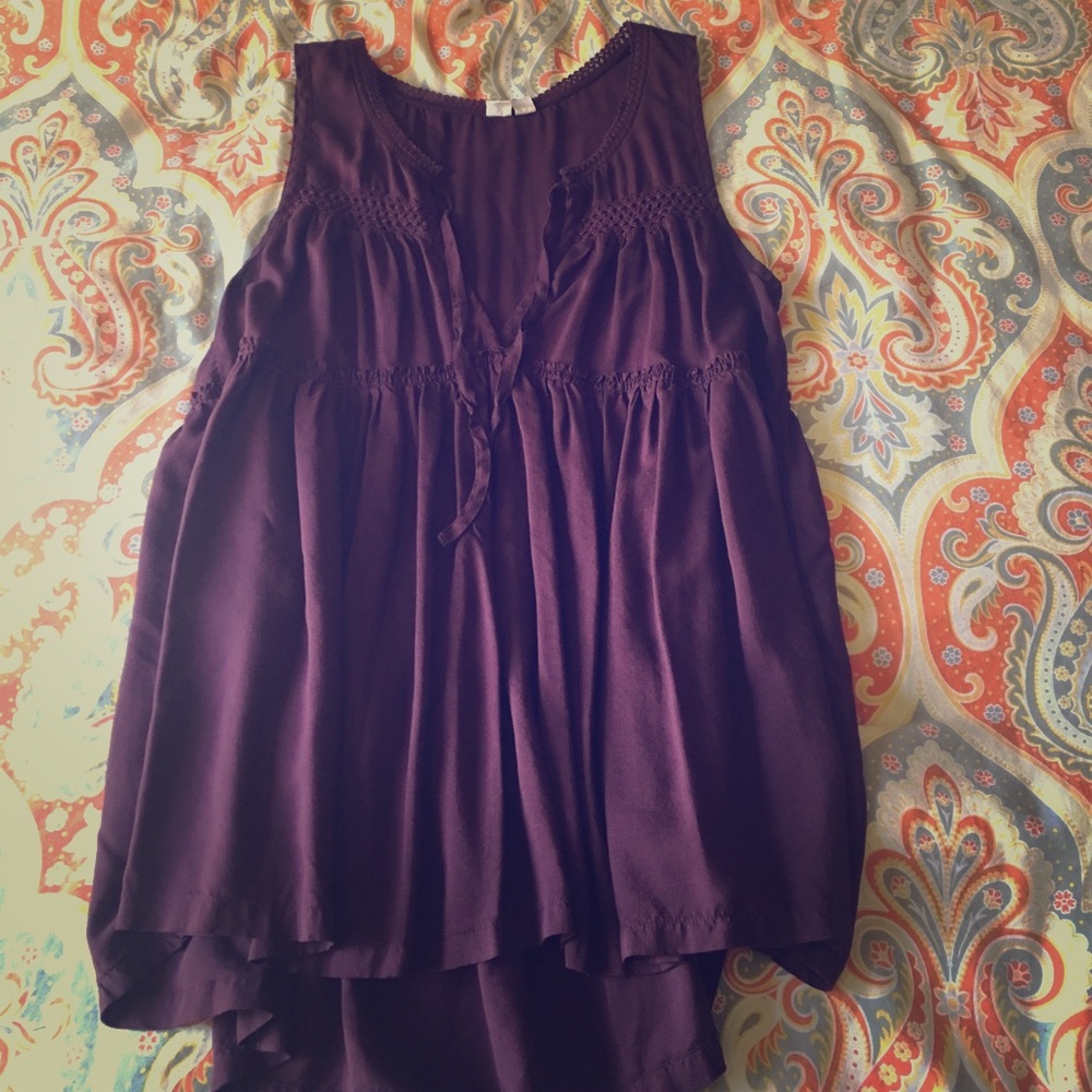 Purple flowy tank top
