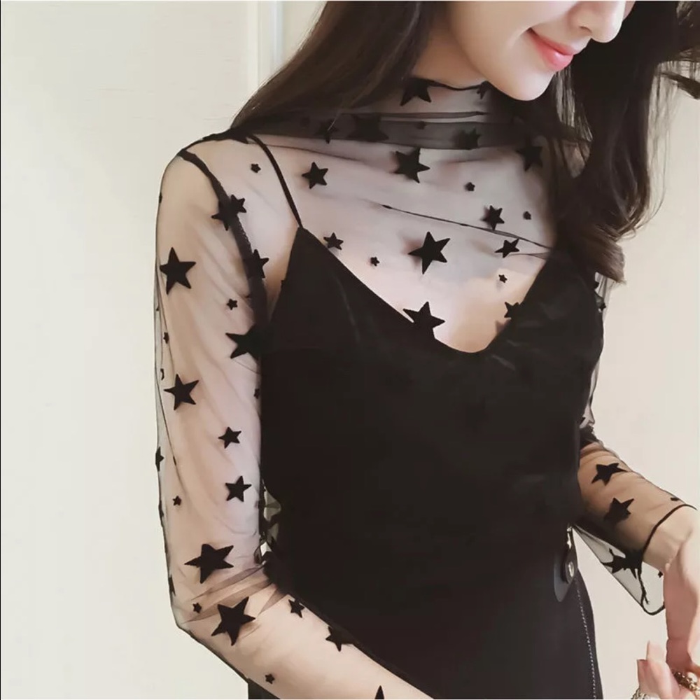 Starry Mesh See through Top