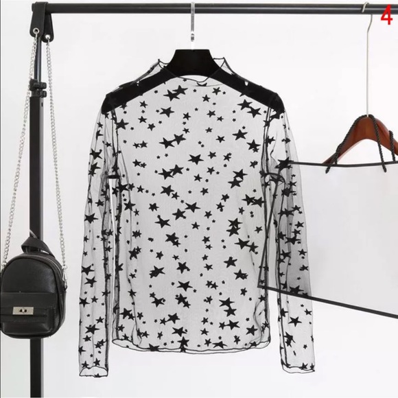 Starry Mesh See through Top - Picture 2 of 2