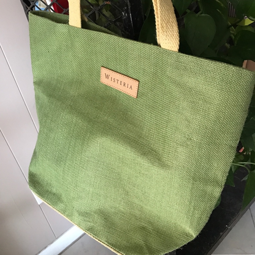 Wisteria burlap tote bag  🌸👜👩🏼‍💻