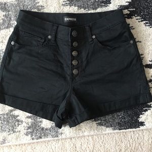 High wasted button up shorts
