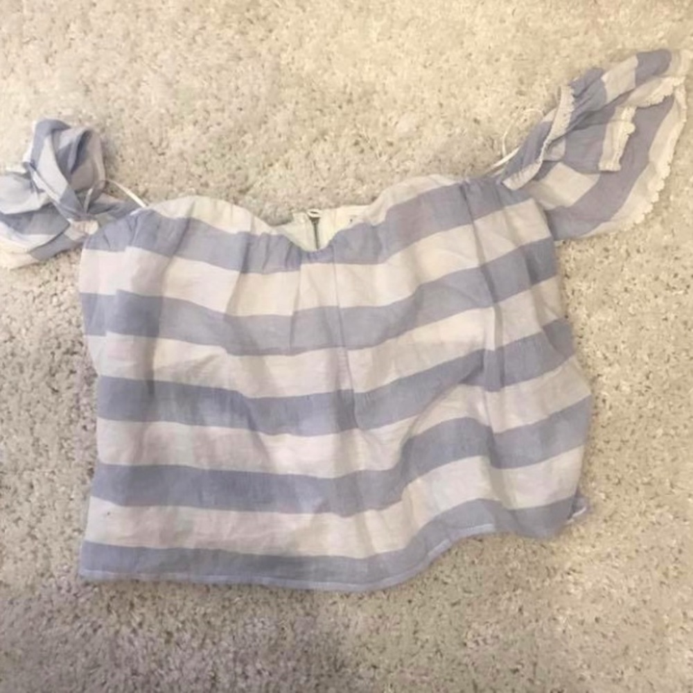 Super cute striped off the shoulder top
