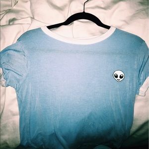 blue alien shirt