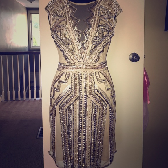 Art deco sequin sleeveless dress - Picture 1 of 5