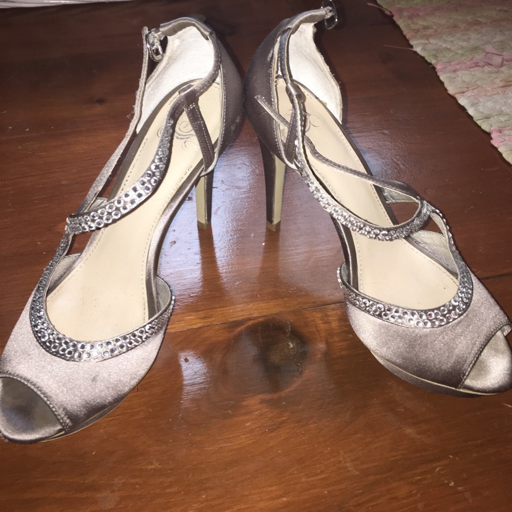 Silver high heels
