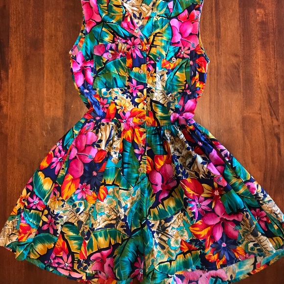 Vintage Pants - VTG Tropical Motif Playsuit