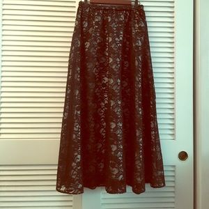 Coldwater Creek Black Lace Skirt
