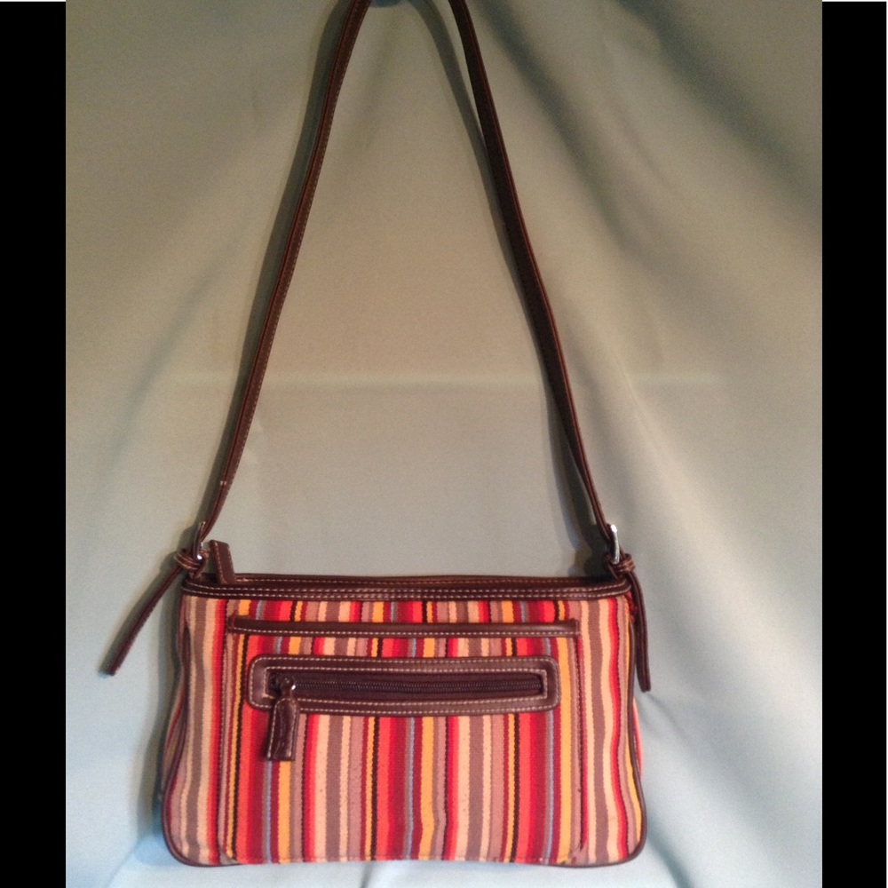 CHARTER CLUB STRIPED SHOULDER HANDBAG