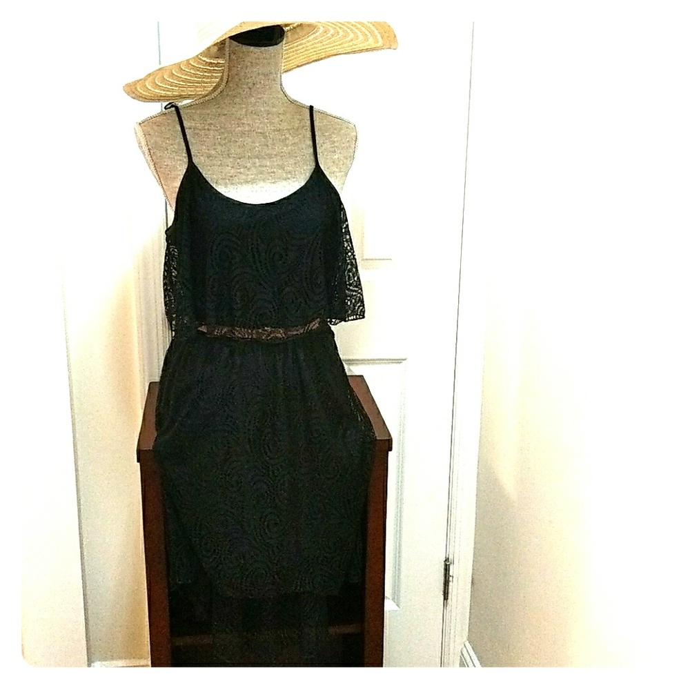NWT! SEXY BLACK LACE ☀DRESS!! SZ LG 7-9 - Picture 1 of 4